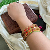 Kada Kundan Bangle - Red Ring -G4859